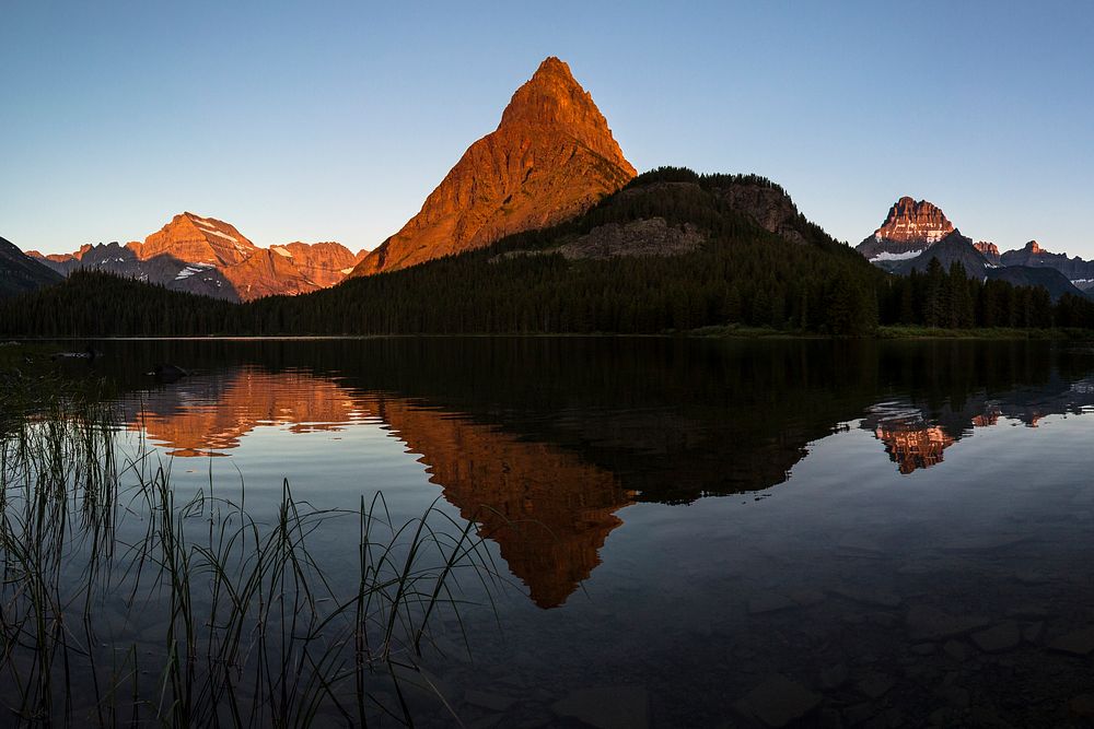 Swiftcurrent Lake Sunrise. Original public domain image from Flickr