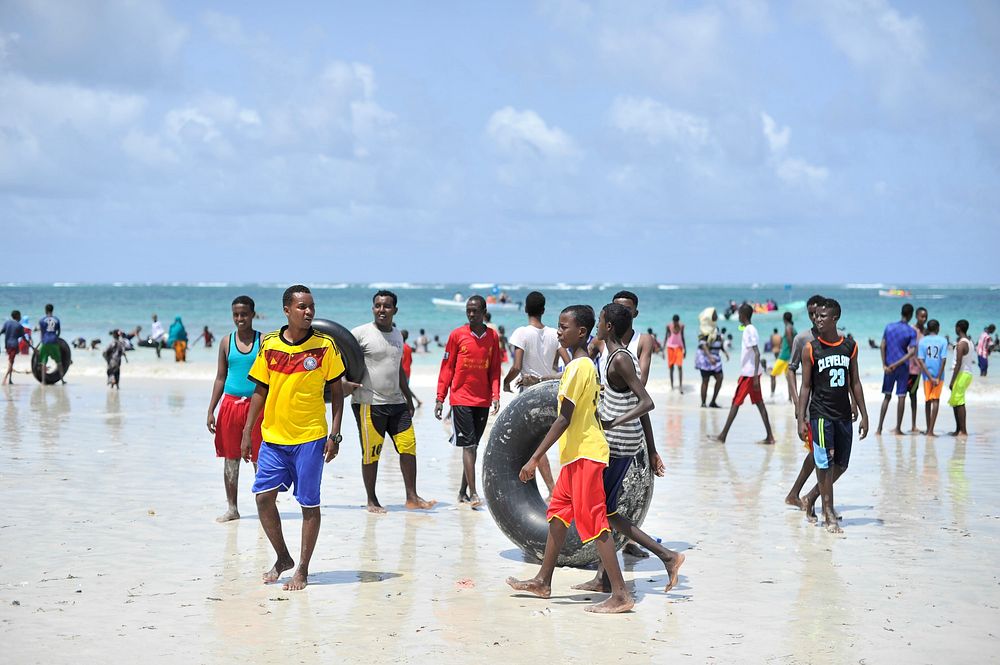 Youth at Lido beach in Mogadishu, Somalia to celebrate Eid Al-Fitr which marked the end of the Muslim holy month of Ramadan…