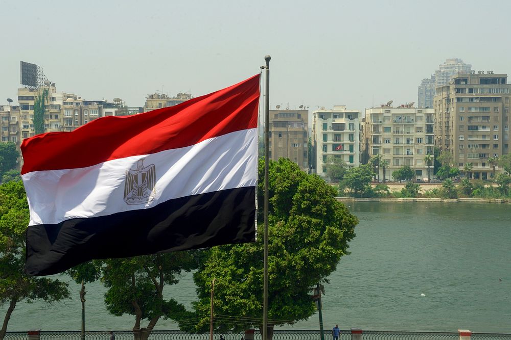 Egyptian Flag Flaps Against Nile River Amid U.S.-Egypt Strategic Dialogue in Cairo