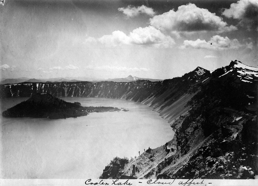 Crater Lake Cloud Effect c.1910. Original public domain image from Flickr