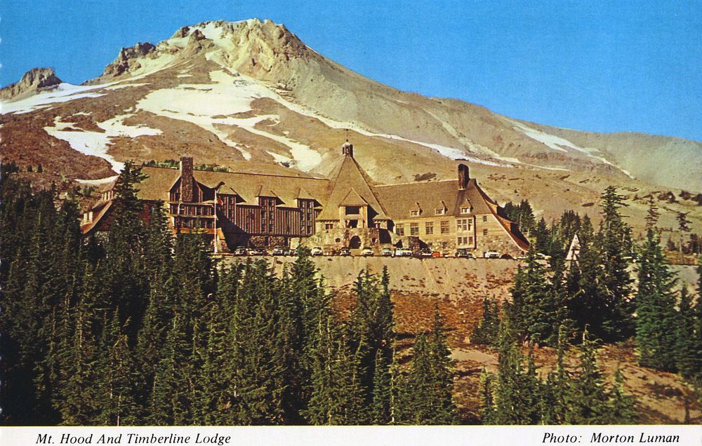 Mt. Hood and Timberline Lodge, OR. Original public domain image from Flickr