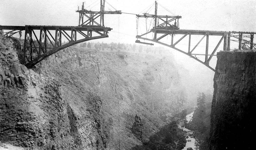Crooked River Bridge ConstructionDeschutes National Forest Historic Photo. Original public domain image from Flickr