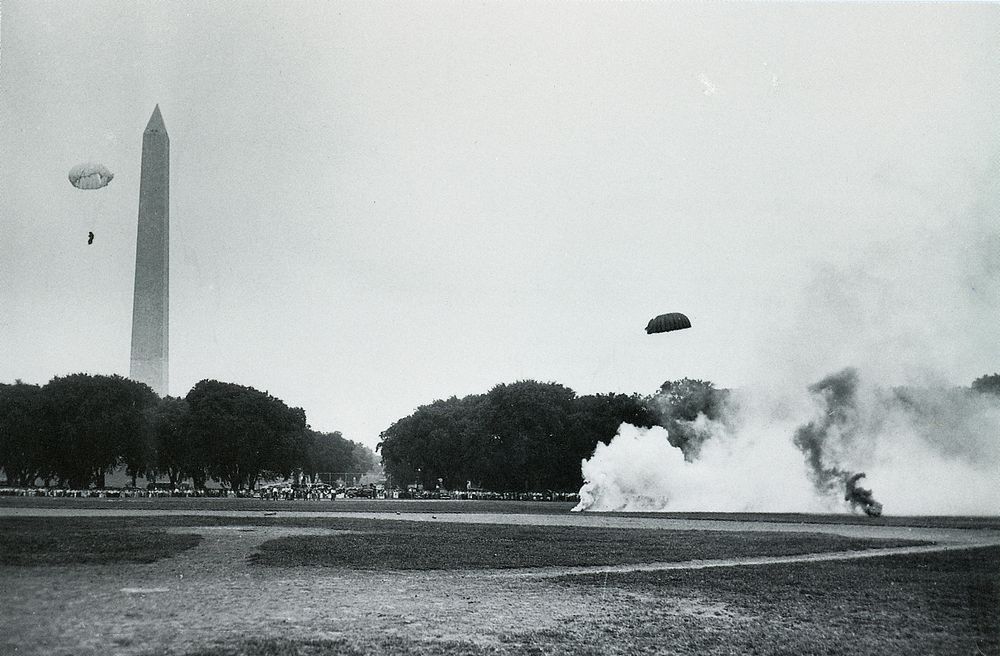 Smokejumpers on National Mall 6-28-1949. Original public domain image from Flickr