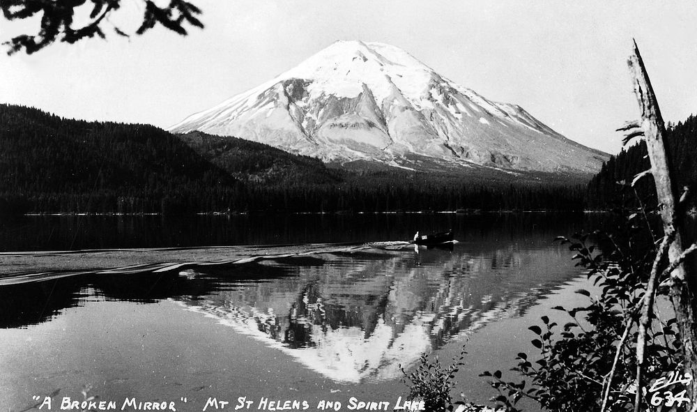 A Broken Mirror, Mt St Helens and Spirit Lake, WAGifford Pinchot National Forest Historic Photo. Original public domain…