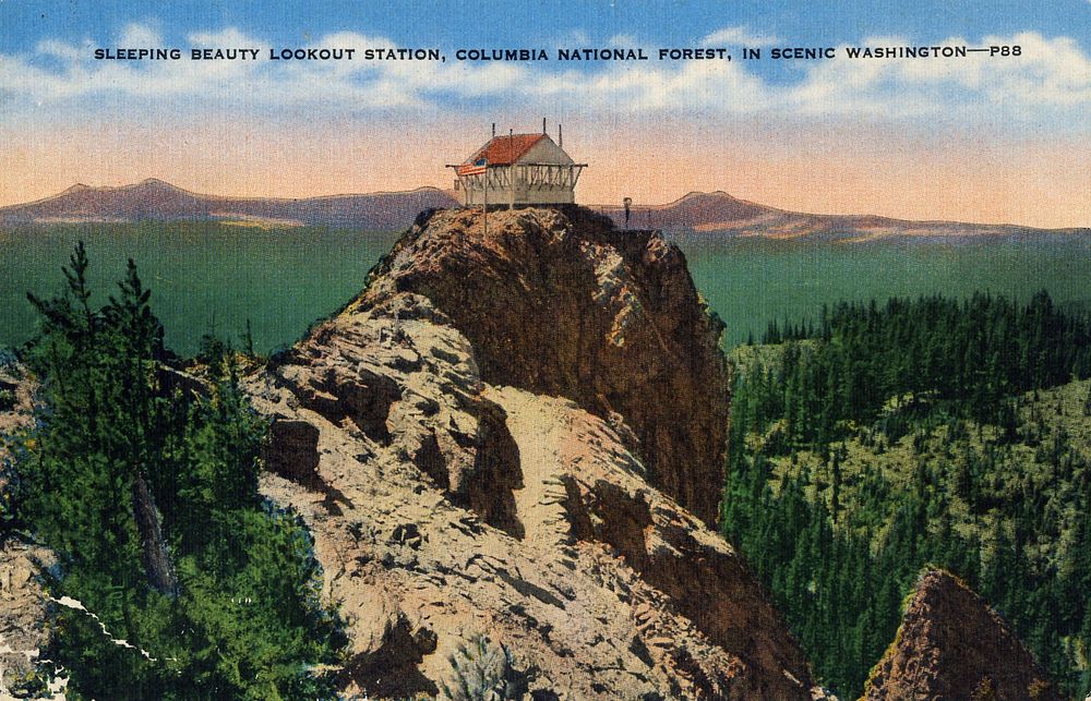 Sleeping Beauty Lookout Station, Columbia NF, WAGifford Pinchot National Forest Historic Photo. Original public domain image…