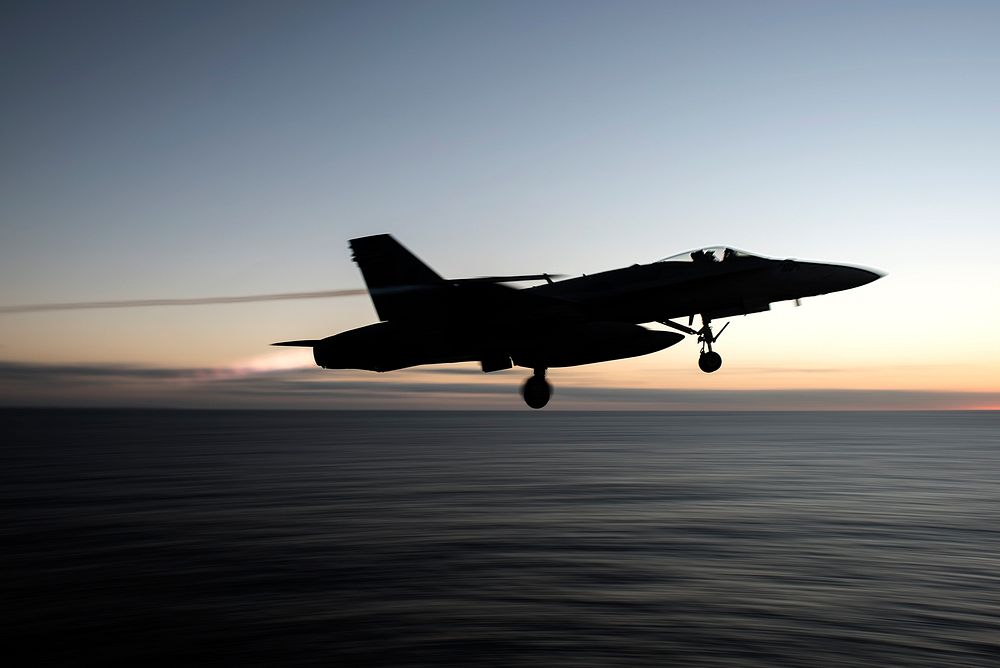 MEDITERRANEAN SEA. An F/A-18C Hornet, assigned to the “Rampagers” of Strike Fighter Squadron (VFA) 83, launches from the…