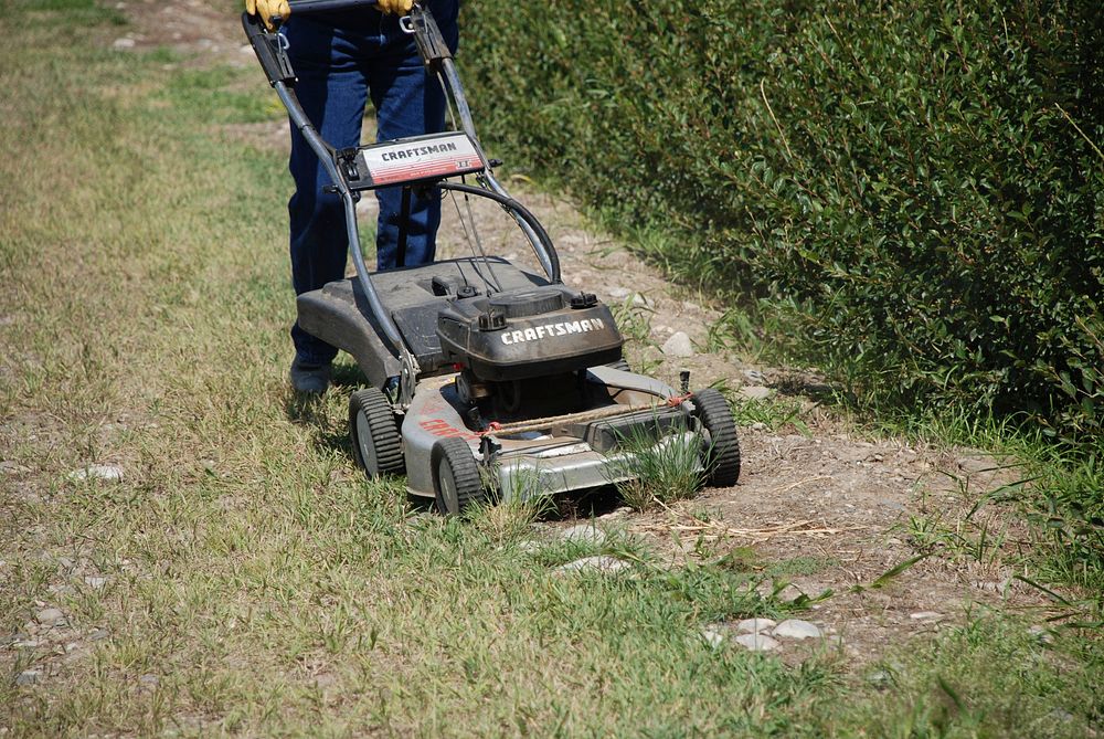 Mowing to control weeds in Belgrade, MT. Aug. 2009. Original public domain image from Flickr