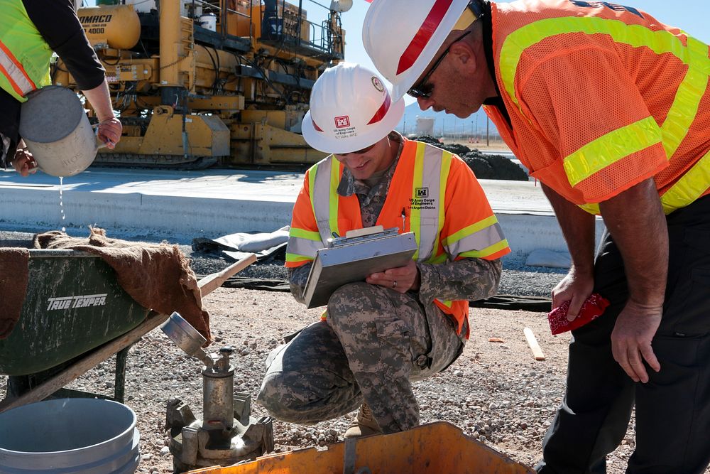 During construction on Libby Army Airfield's new south ramp Dec. 18, 1st Lt. Luke Ritz