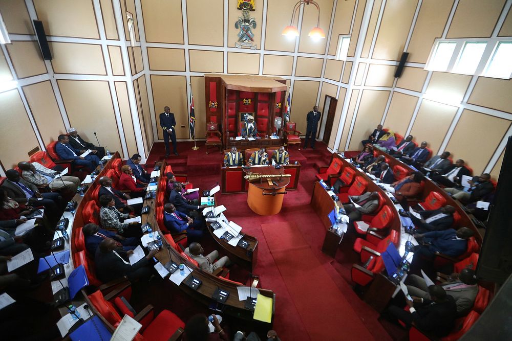 Members of Parliament from the Hirshabelle State of Somalia, following proceedings during a courtesy visit to the Machakos…