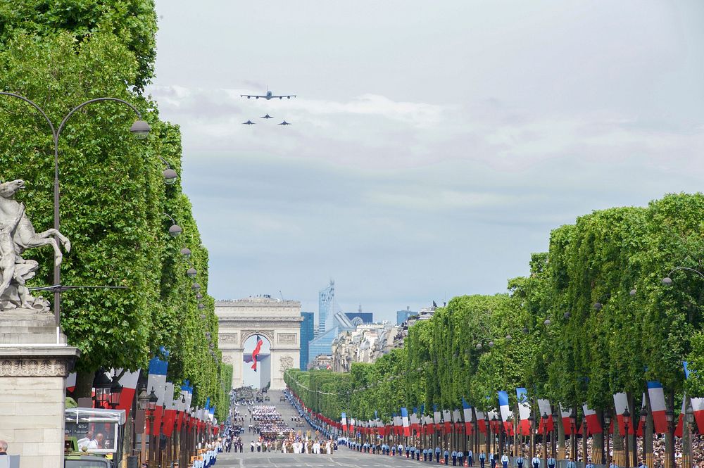 Champs-&Eacute;lys&eacute;es parade in Paris, France. Original public domain image from Flickr