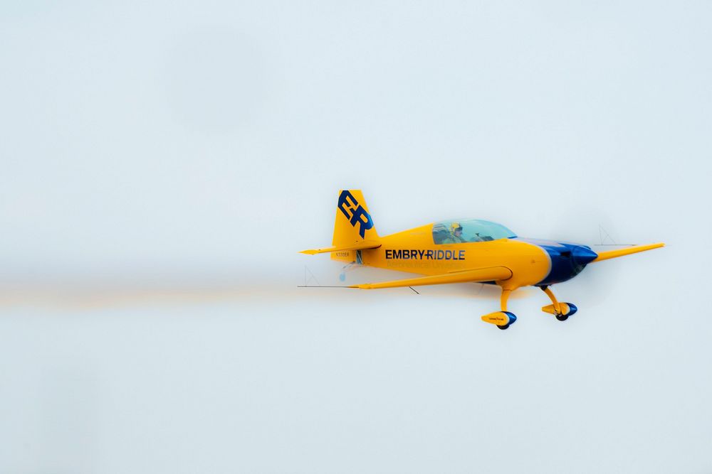 Extra 330 XL performs acrobatics on day one of the week-long AirVenture Oshkosh in Wisconsin, July 23, 2018.