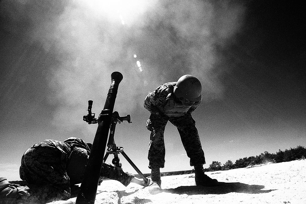 U.S Marines with the 25th Marine Regiment, 4th Marine Division, Marine Forces Reserve, conduct live-fire training with an 81…