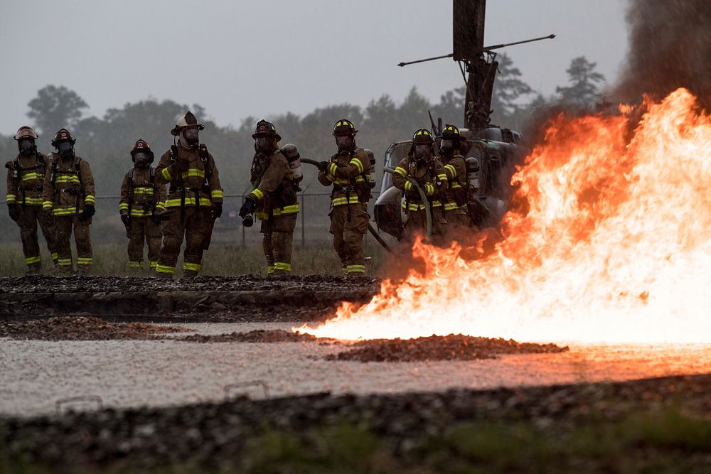 U.S. Air Force and Army firefighters assigned to 433rd Civil Engineering Squadron, Lackland Air Force Base, Texas, 4th Civil…