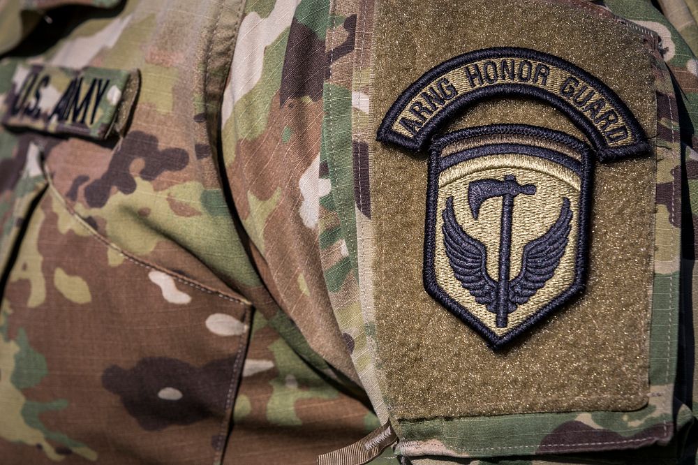 U.S. Army Soldiers with the New Jersey National Guard's Honor Guard practice a six-Soldier funeral detail at the parade…