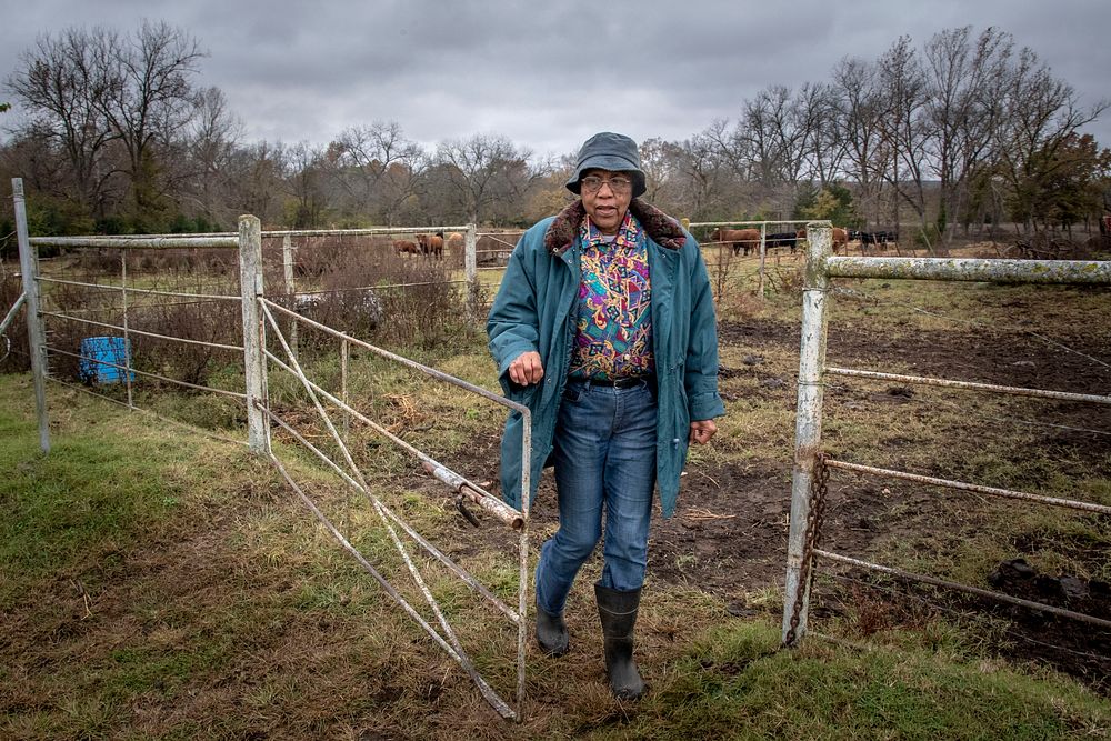 Pat Crenshaw, 79, is a black Native American, who owns and operates 120 acres in Slick, Oklahoma.