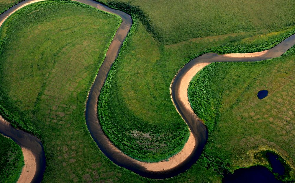 Kuzitrin River sand bars. Original public domain image from Flickr