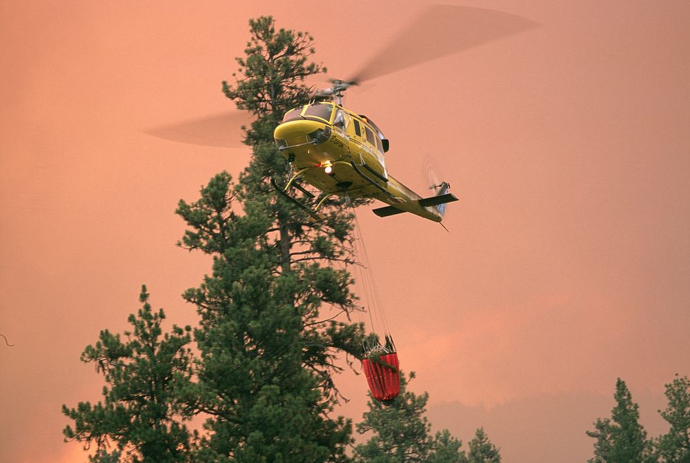 Ochoco National Forest, Hash Rock Fire, retardent drop. Original public domain image from Flickr