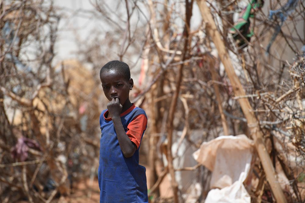 A boy at an Internally Displaced Persons camp in Doolow, Gedo region, Somalia on June 12, 2017.