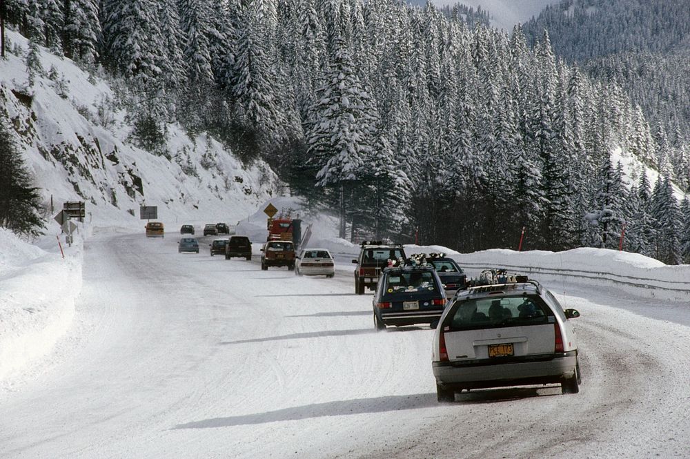 Highway 26 in Winter, Mt Hood National Forest. Original public domain image from Flickr