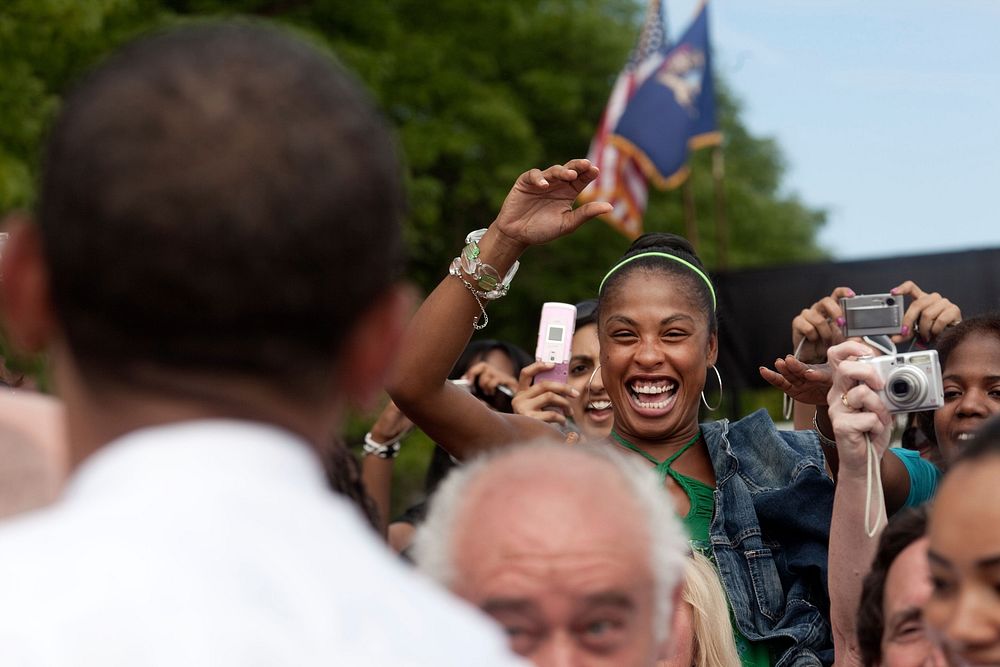 President Barack Obama greets supporters after delivering remarks on community colleges at Macomb Community College in…