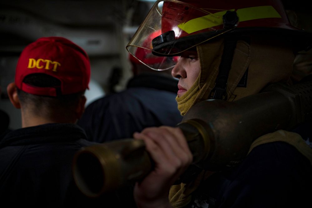 BALTIC SEA (April 23, 2018) Machinist's Mate 2nd Class Jordan Youngbluth, assigned to the Arleigh Burke-class guided-missile…