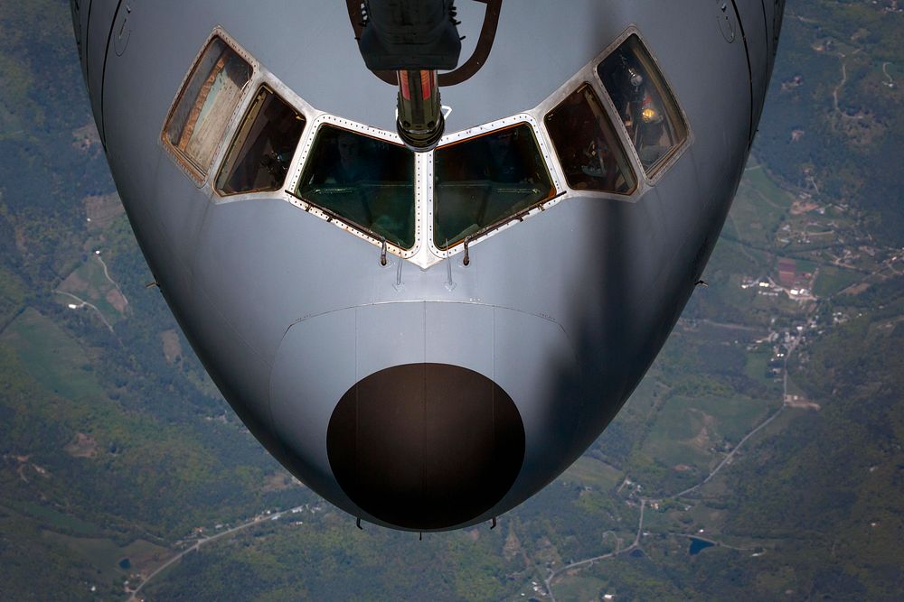 A U.S. Air Force KC-10 Extender refueler aircraft with the 78th Air Refueling Squadron, 514th Air Mobility Wing, moves in to…