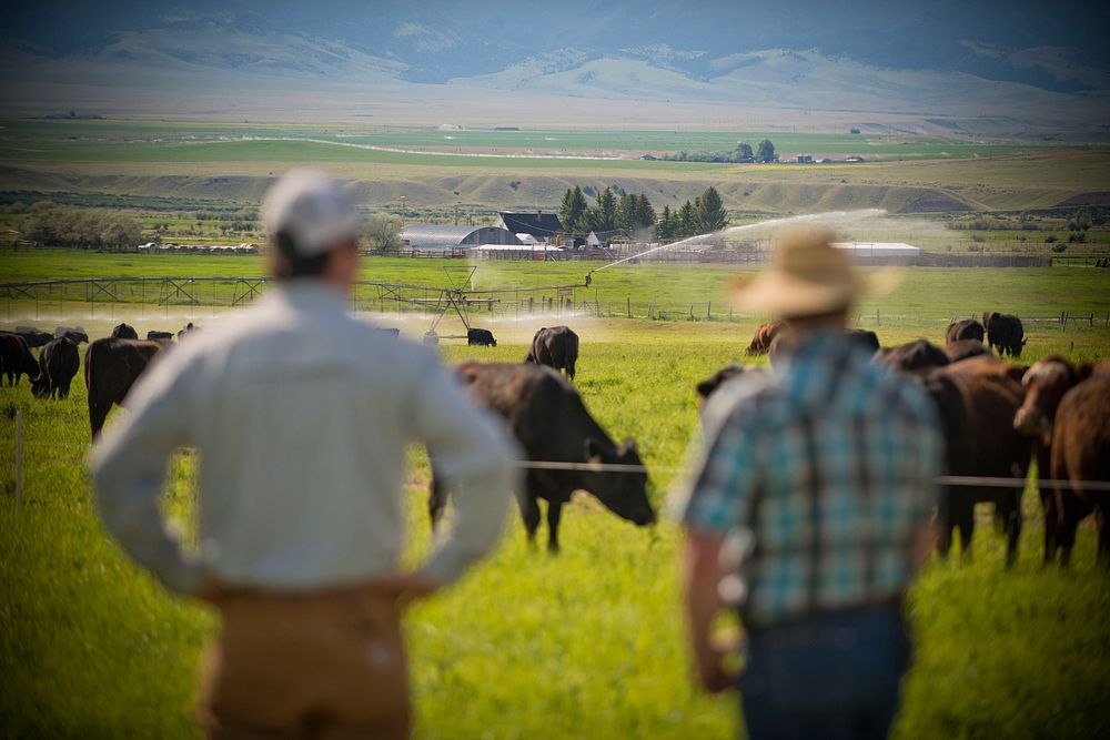 Dan Durham, left, NRCS district conservationist in Sherican, Mont., worked with Stephen Becklund, manager of the J Bar L…