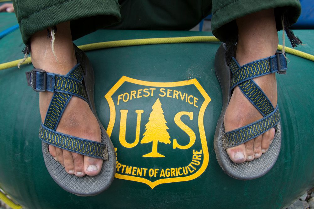 Photo of Shawna Johansen's river sandals, Middle Fork of the Salmon River, Salmon-Challis National Forest, Idaho, September…