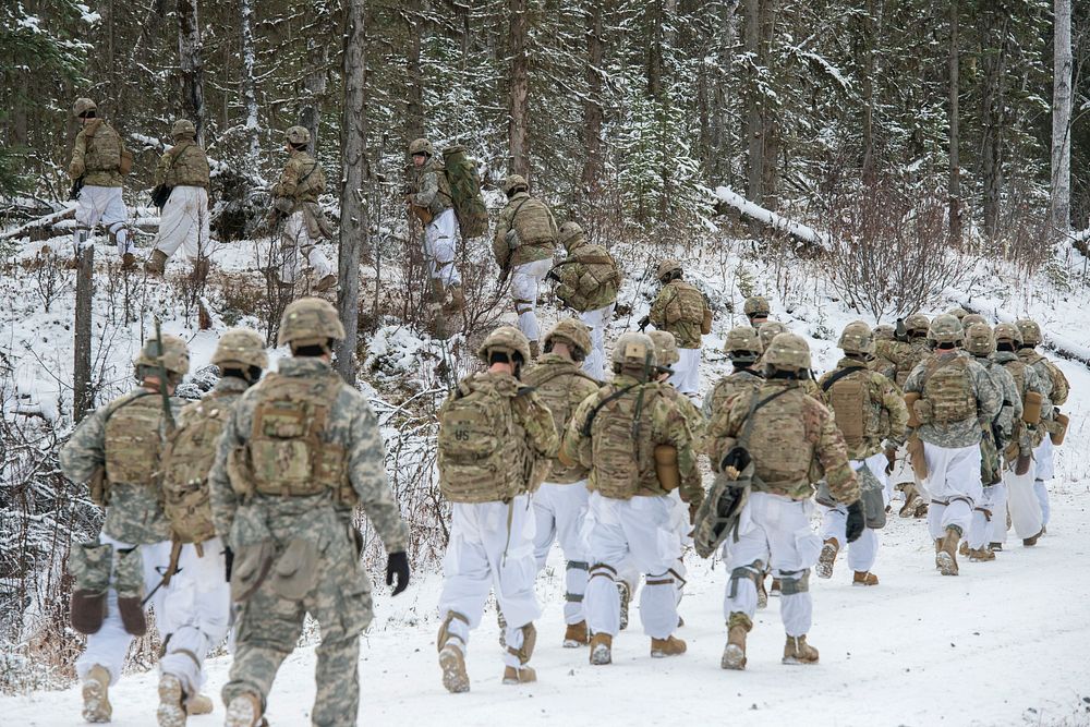 Army paratroopers assigned to Blackfoot Company, 1st Battalion, 501st Parachute Infantry Regiment, 4th Infantry Brigade…