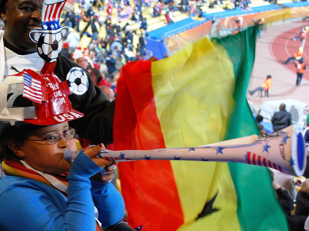 A Ghanaian Fan Blasts the Vuvuzela