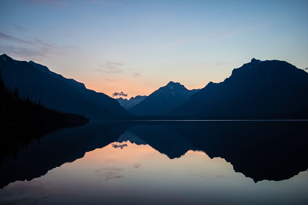 Sunrise on Lake McDonald. Original public domain image from Flickr