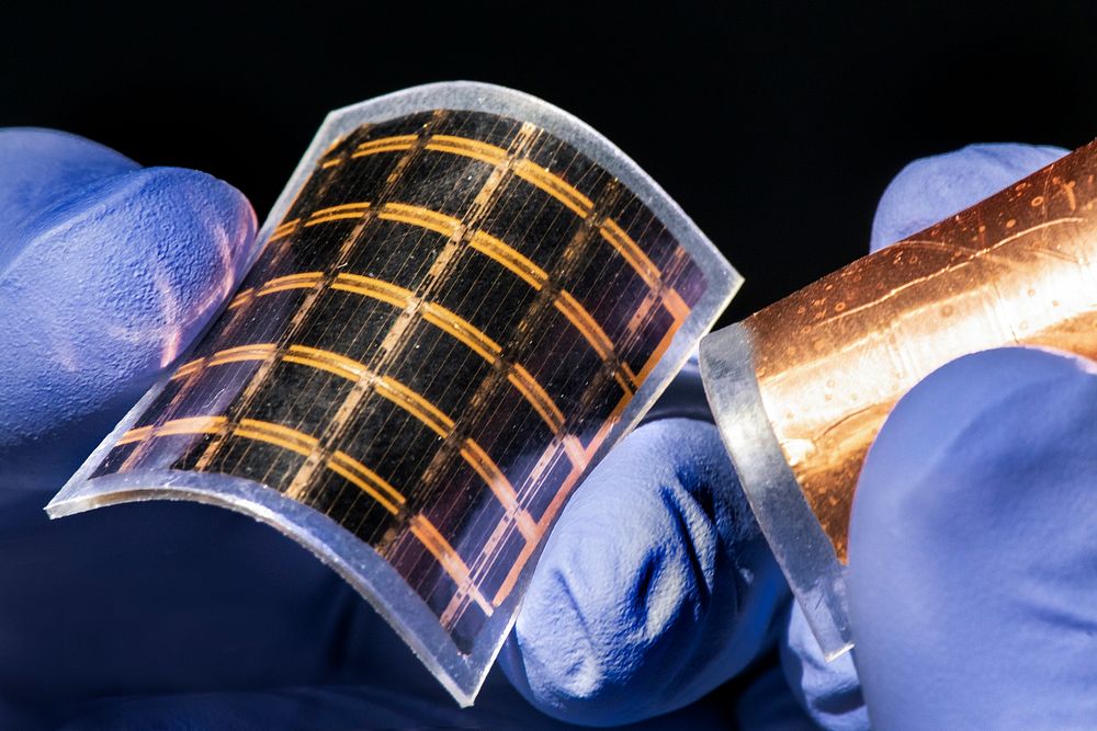 A flexible gaas solar cell.