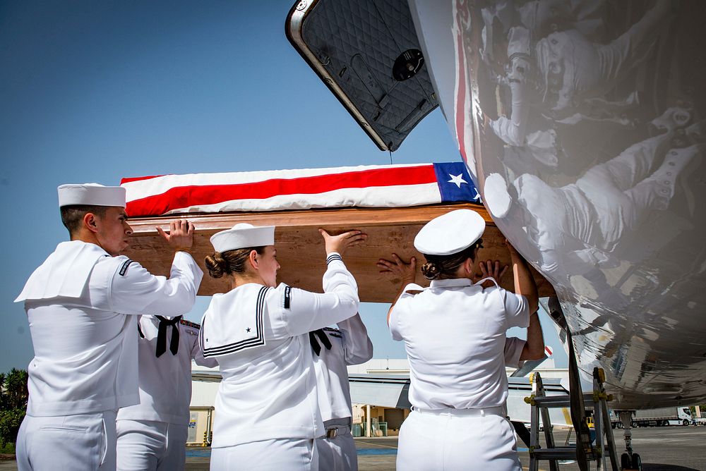 NAVAL SUPPORT ACTIVITY NAPLES, Italy (June 12, 2019) Sailors assigned to U.S. 6th Fleet participate in a repatriation of…