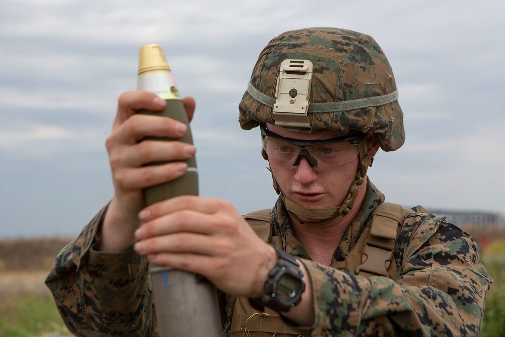 A U.S. Marine with Marine Rotational Force-Europe 19.2, Marine Forces Europe and Africa, prepares to fire an M224 60 mm…