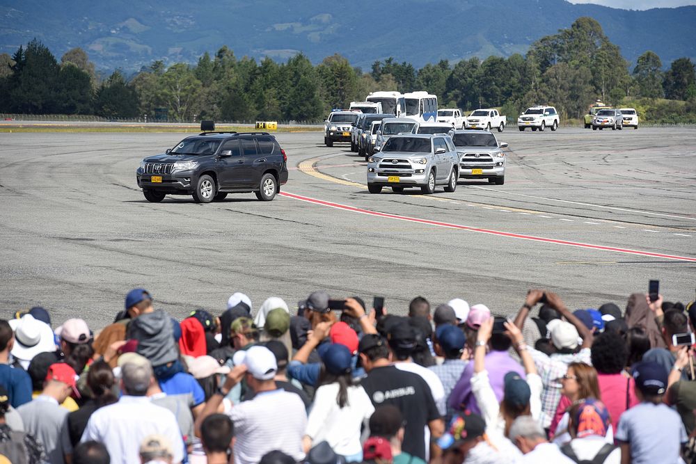 President of Colombia, attends Feria Aeronautical International—Colombia at José María Córdova International Airport.…