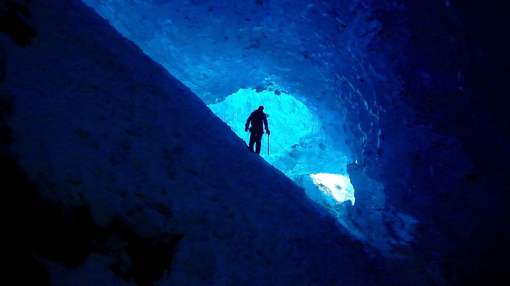 Ice cave in Alaska. (Forest Service photo by Adam DiPietro). Original public domain image from Flickr