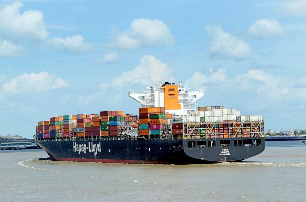 Tirua. Container ship. Mississippi River. New Orleans. Original public domain image from Flickr