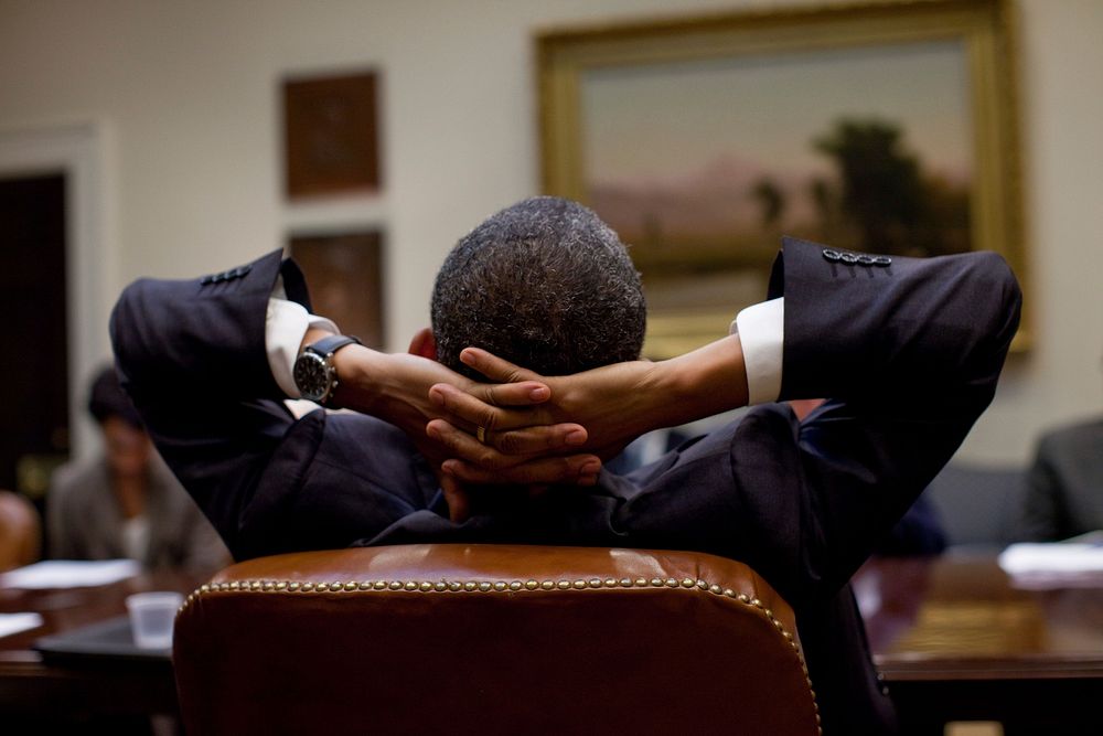 President Barack Obama listens during an economic briefing in the Roosevelt Room of the White House, Aug. 30, 2010.