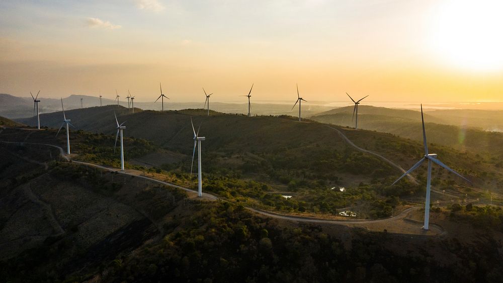 Wind farm. Original public domain image from Flickr