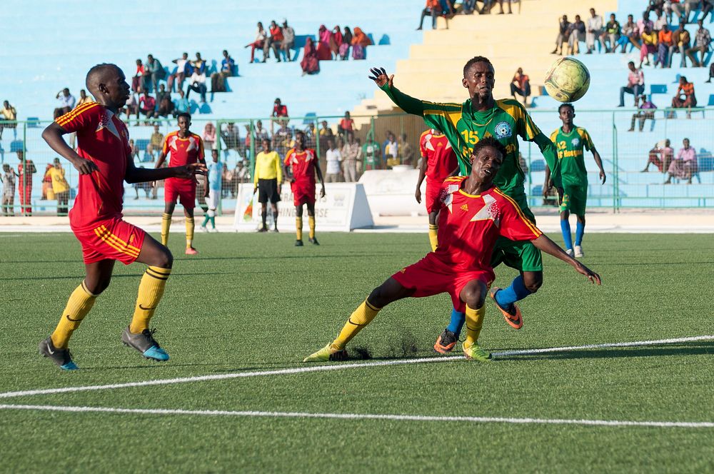 A football match between Horseed FC and Heegan FC, at Banadir Stadium on 31 January 2014. AU-UN IST Photo / David Mutua.…