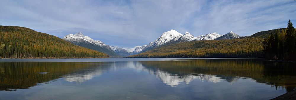 Bowman Lake. Original public domain image from Flickr