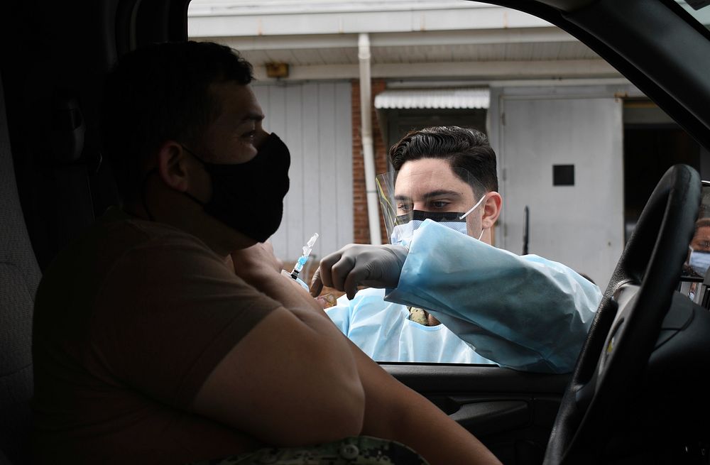 Pax River Holds Drive Through Flu Shot Exercise 201204-N-JP566-0017 PATUXENT RIVER, Maryland (Dec. 4, 2020) &ndash; Hospital…