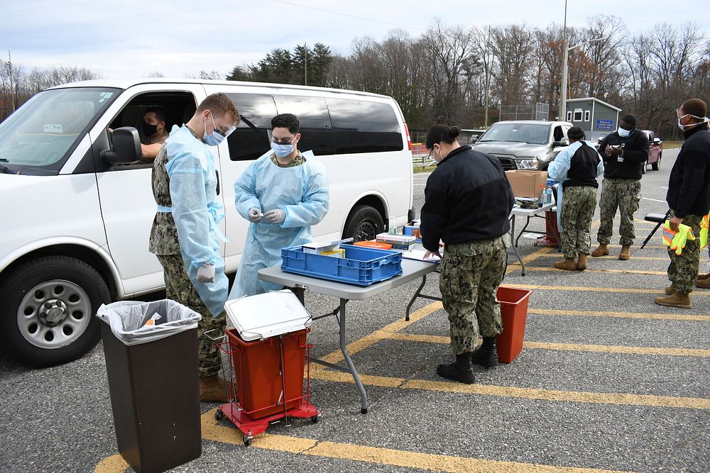 Pax River Holds Drive Through Flu Shot Exercise.