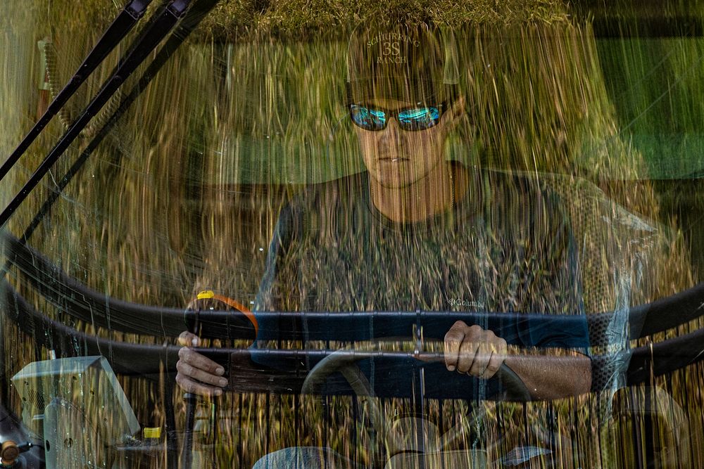 The rice harvest at 3S Ranch, near El Campo, Texas, on July 24, 2020.