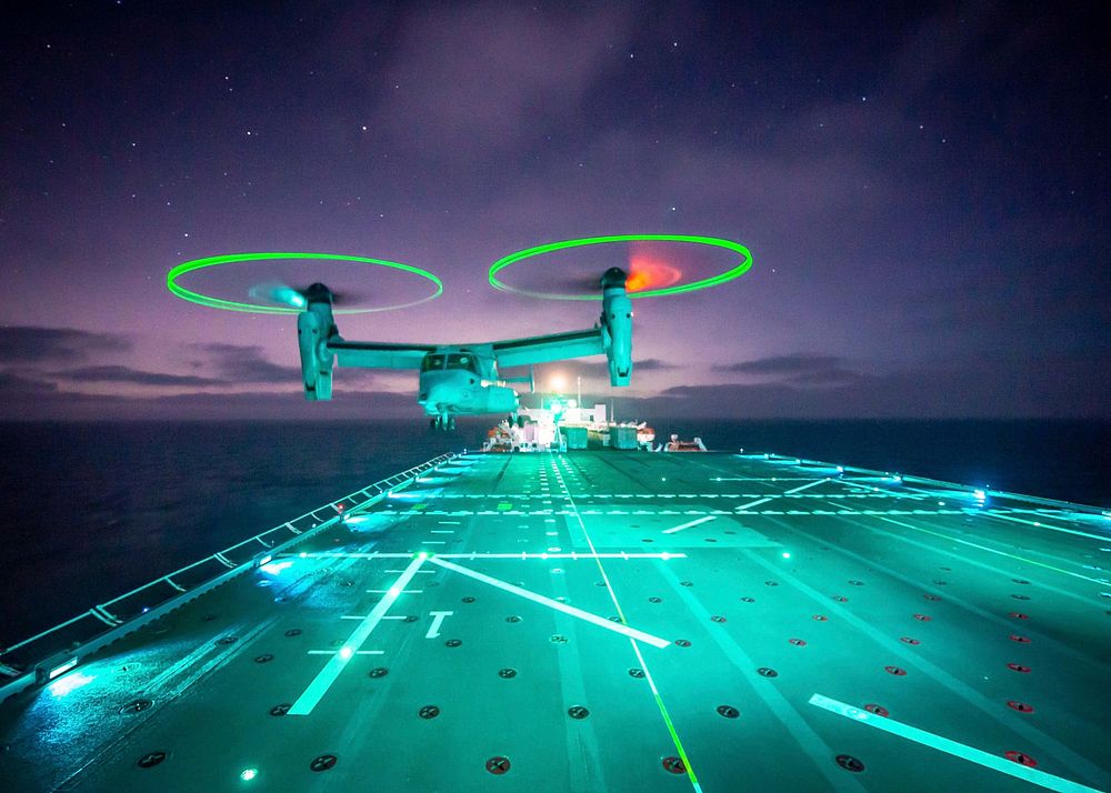 MV-22B Osprey Flight Operations Aboard USNS Mercy.