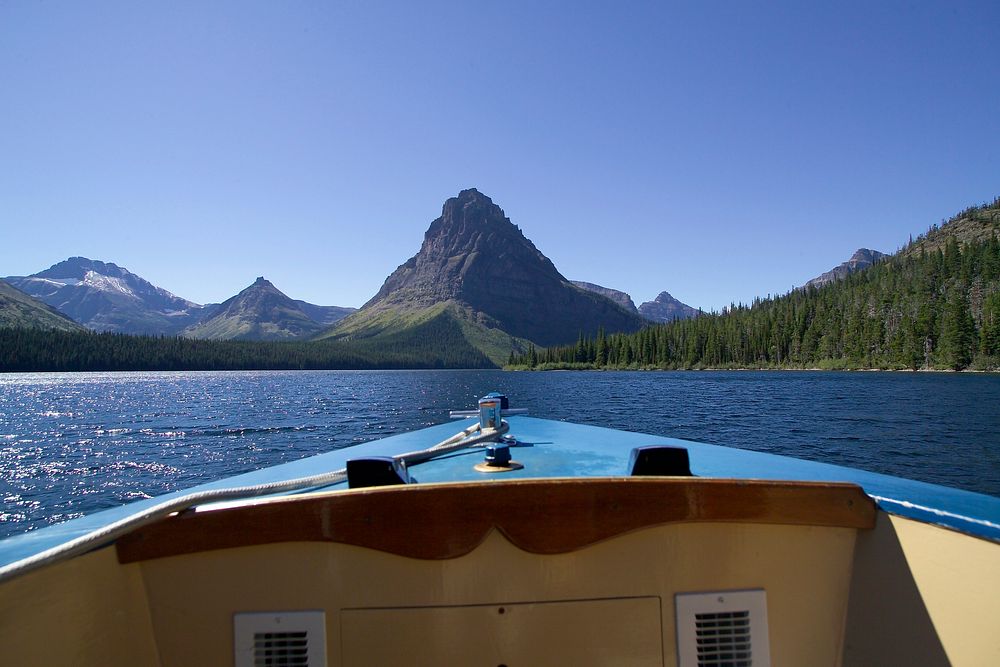 Two Medicine Lake Boat Tour. Original public domain image from Flickr