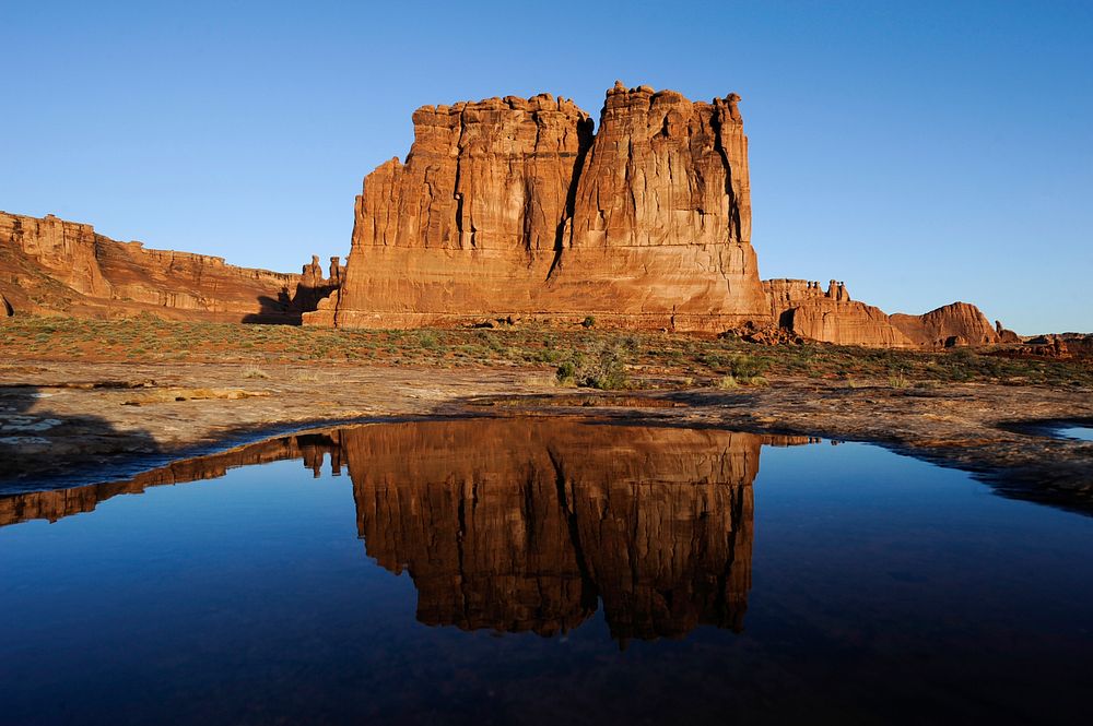 Pothole Reflection: The Organ. Original public domain image from Flickr