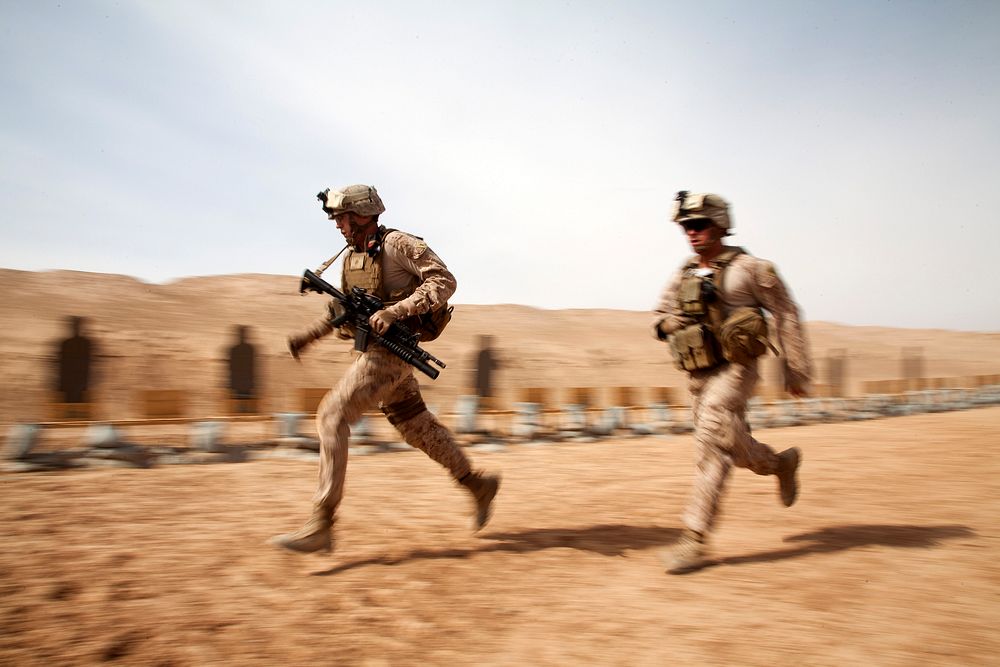 U.S. Marine Corps 1st Lt. Conor Shannon, left, from Clovis, Calif.