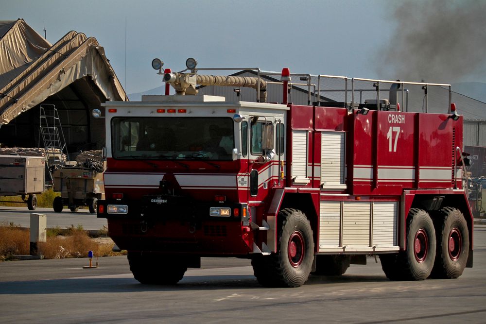 Fire truck going on duty. Original public domain image from Flickr