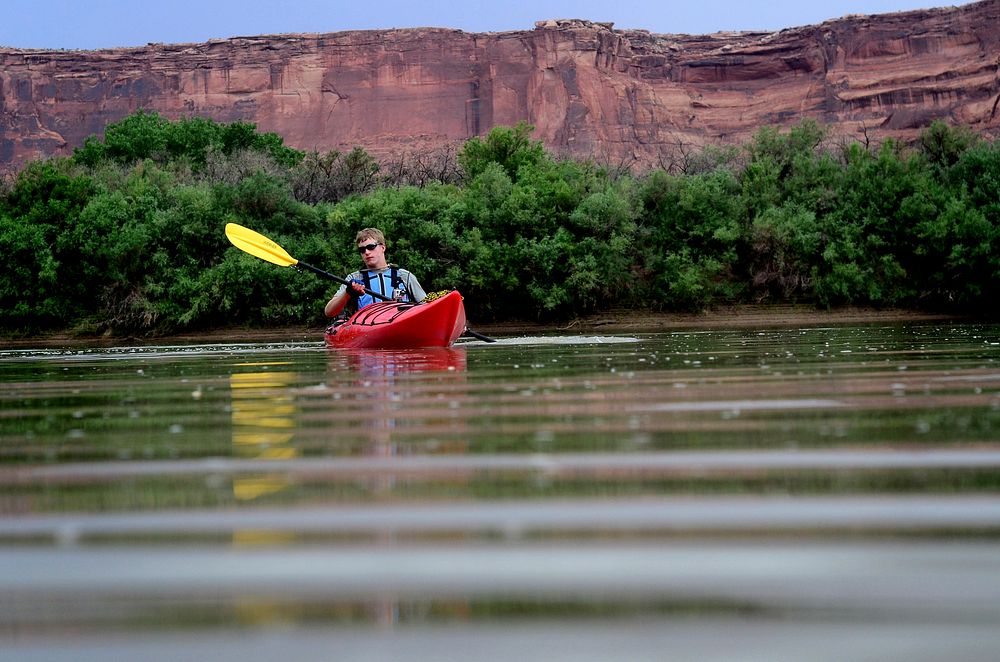 Canoeing in Canyonlands National Park. (NPS photo by Kirsten Kearse). Original public domain image from Flickr